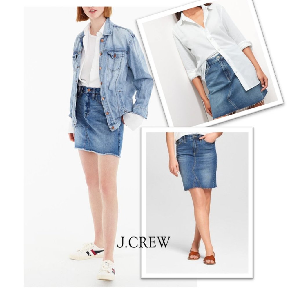 J.Crew Raw Hem Denim Skirt - Style #H4917 - Picture 13 of 16